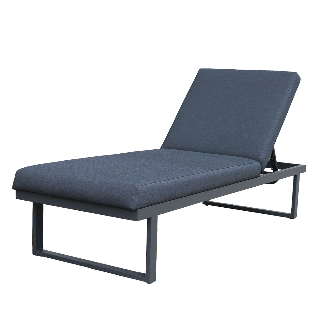 JUPITER Sun Lounger in Dark Grey Fabric
