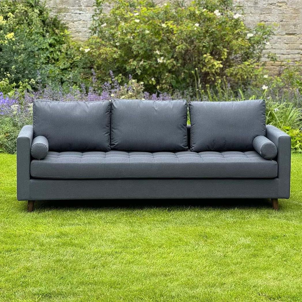 STANBERRY 3 Seater Sofa with 2 Bolster Cushions in Grey