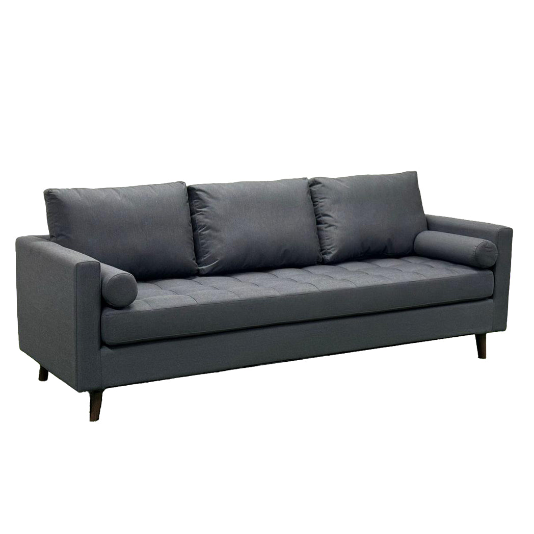 STANBERRY 3 Seater Sofa with 2 Bolster Cushions in Grey