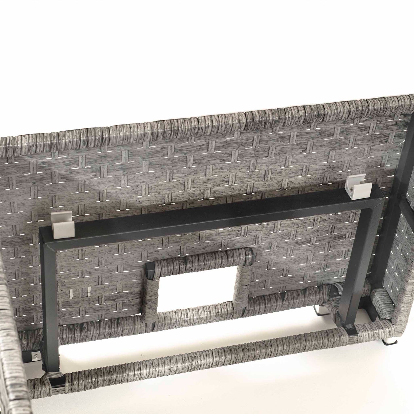 MELODY Corner Sofa with Rising Table and 3 Stools in Grey